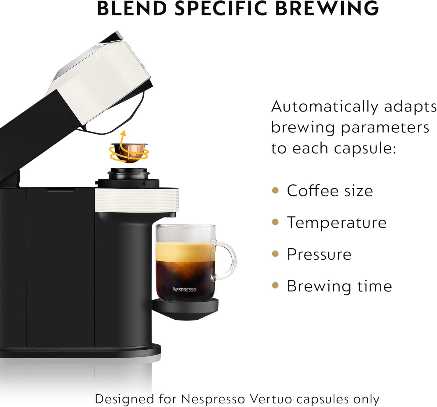 Nespresso Vertuo Next Coffee and Espresso Machine by De'Longhi, White, Compact, One Touch to Brew, Single-Serve Coffee Maker and Espresso Machine: Kitchen & Dining