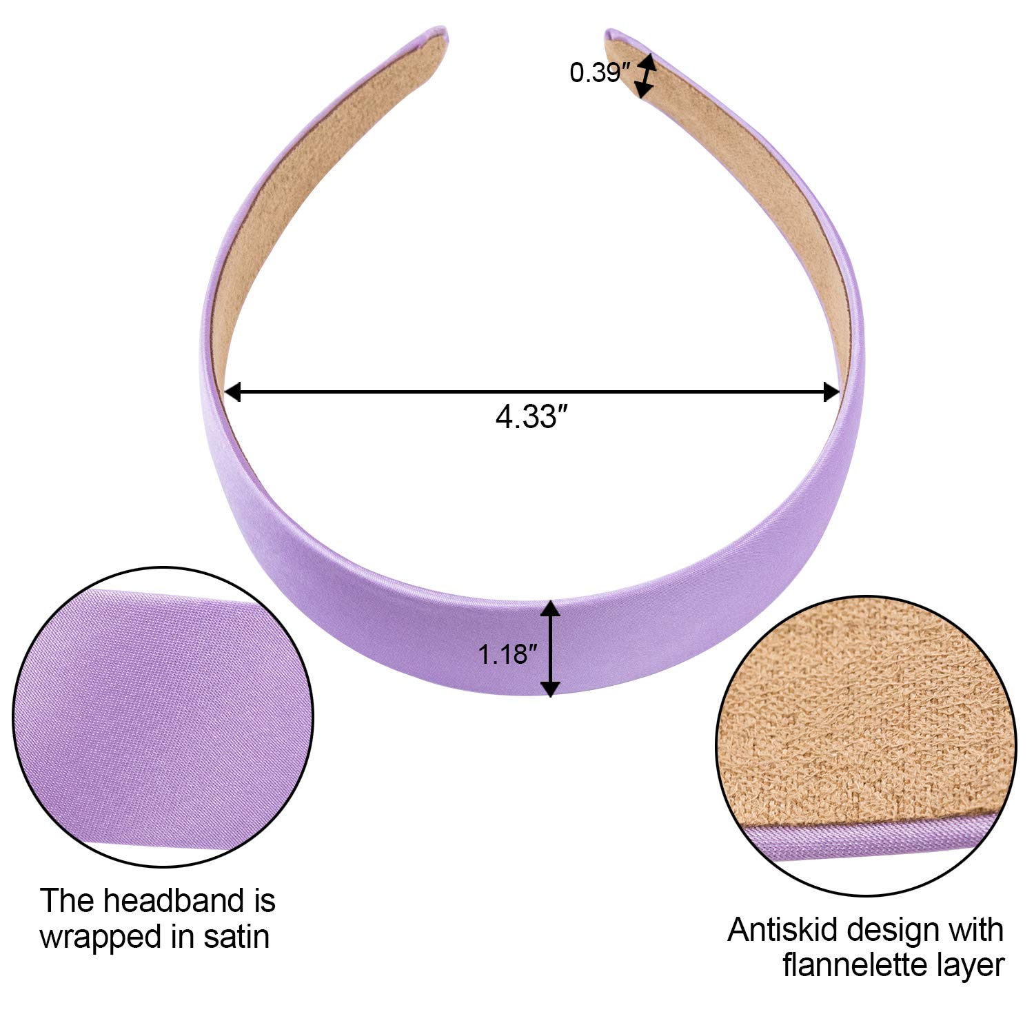 EAONE 16 Pieces Satin Headband Hard Headbands Wide Anti-slip Ribbon Hair Bands for Women Girls with 1 pouch bag, 1.2 Inch, 16 Colors : Beauty