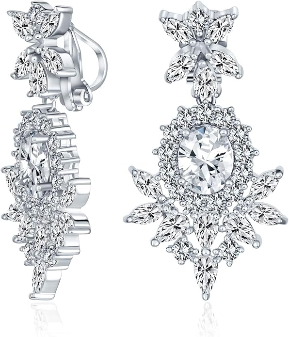 Pendientes de lámpara de araña de imitación con circonita cúbica de