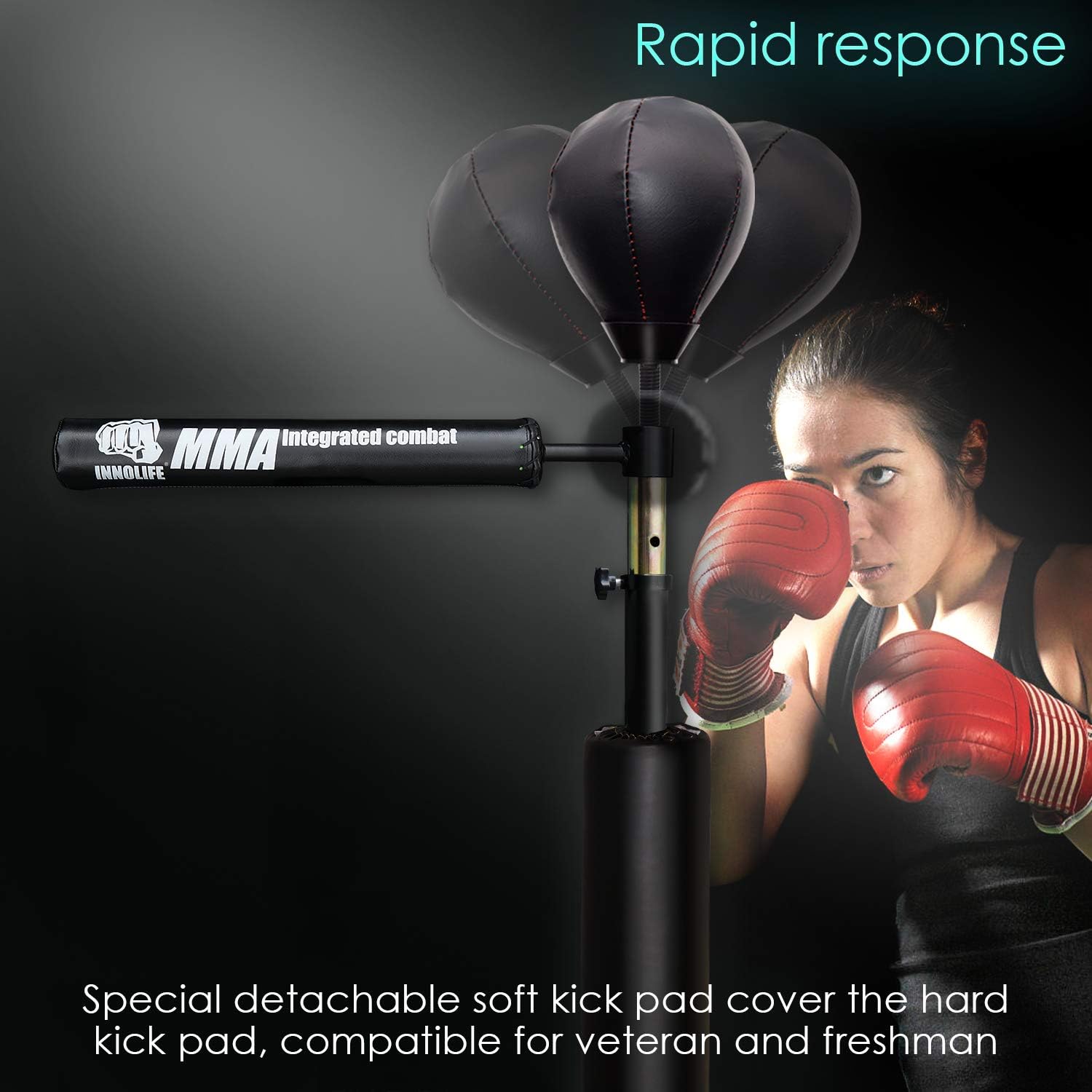 INNOLIFE MMA Boxing Speed Trainer Punching Spinning Bar with Dual Punch Head : Sports & Outdoors