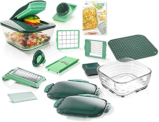 Genius Nicer Dicer Chef | 18 Teile | Gemüseschneider | Zerkleinerer | Obstschneider | Zwiebelschneider | Würfelschneider | Multischneider | Pommesschneider | Kartoffelschneider