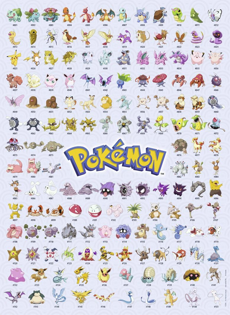 Ravensburger Pokemon 14781 Pokedex 1st Generation Puzzle 500 Pieces