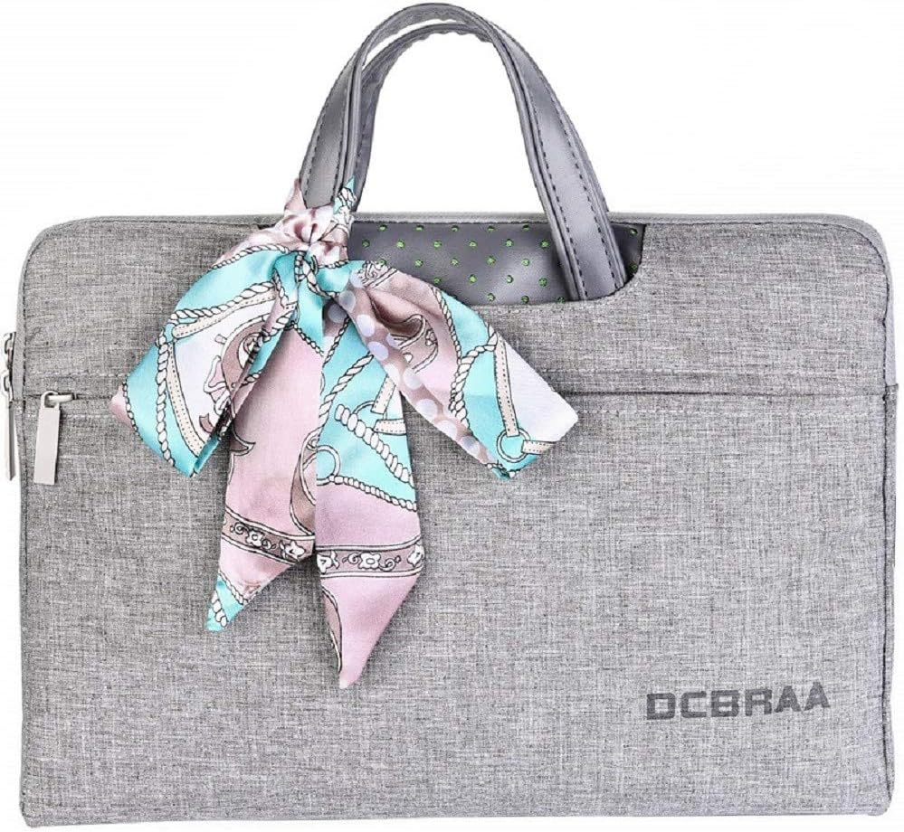 Dcbraa Laptop Bag 15.6 Inch Women Briefcase Bag Waterproof Laptop Case Tablet Bussiness Carrying Handbag Laptop Sleeve for Ladies and Men-Grey