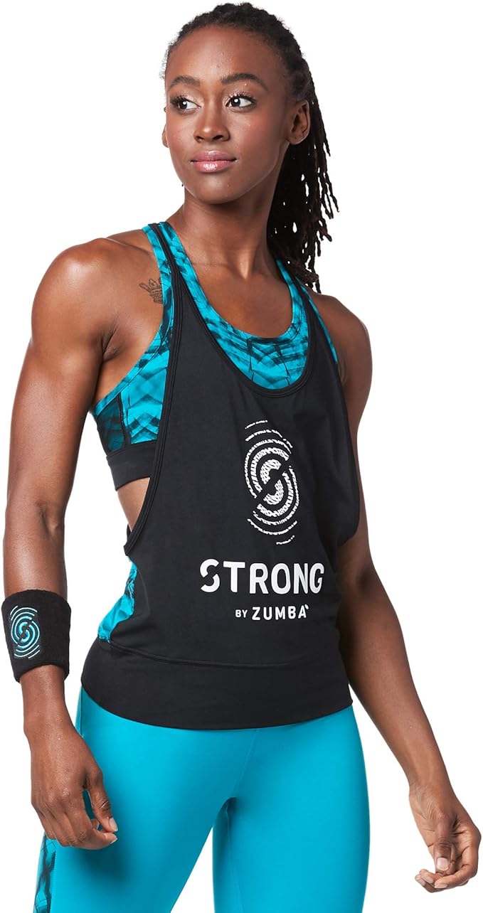 Zumba Fitness® Womens Open Back Tank Top with Soft Lightweight ...