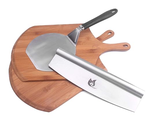 Pizzaschaufel Pizzaschneider Pizzabretter Set 4 teilig !