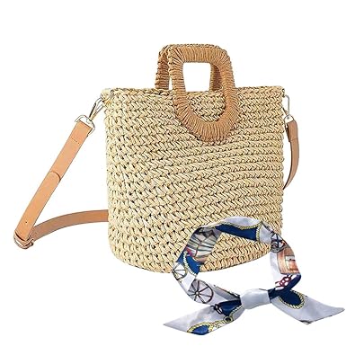 Amazon カゴバッグ レディース 草編みバッグ ハンドバッグ 編み 2way