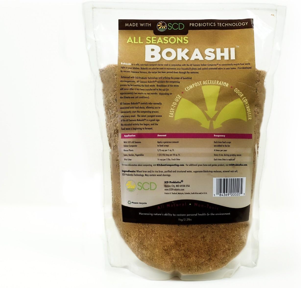 SCD Probiotics - All Seasons Bokashi Compost Starter and Soil Innoculant, 2.2 lbs - 2 Pack