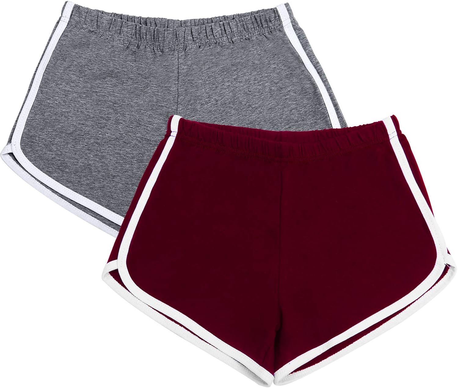 URATOT 2 Pack Yoga Short Pants Summer Running Athletic Shorts Women Dance Gym Workout Elastic Waist Shorts at  Women’s Clothing store