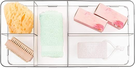 Amazon Com Idesign Clarity Plastic Divided Drawer Organizer