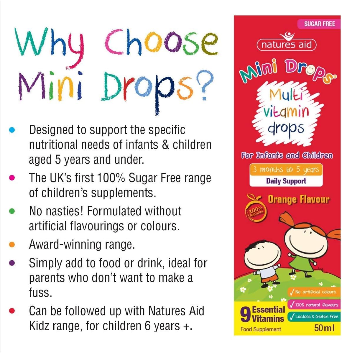 Natures Aid Mini Drops Multi-Vitamin for Babies & Kids 50ml - Image 5