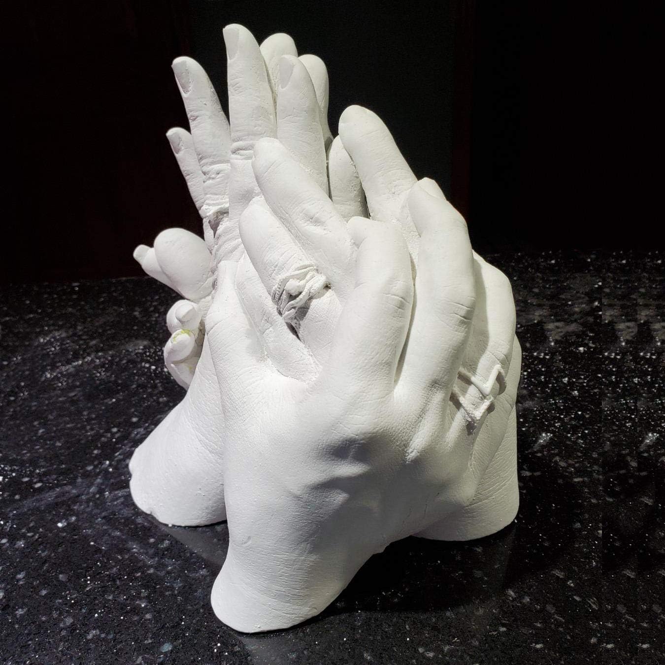 Luna Bean Keepsake Hands Casting KIT - Family Hand Mold | Clasped Group Hand Sculpture KIT & Molding KIT - Crafts for Adults & Kids DIY Anniversary Gifts (Cast up to 6 Hands)