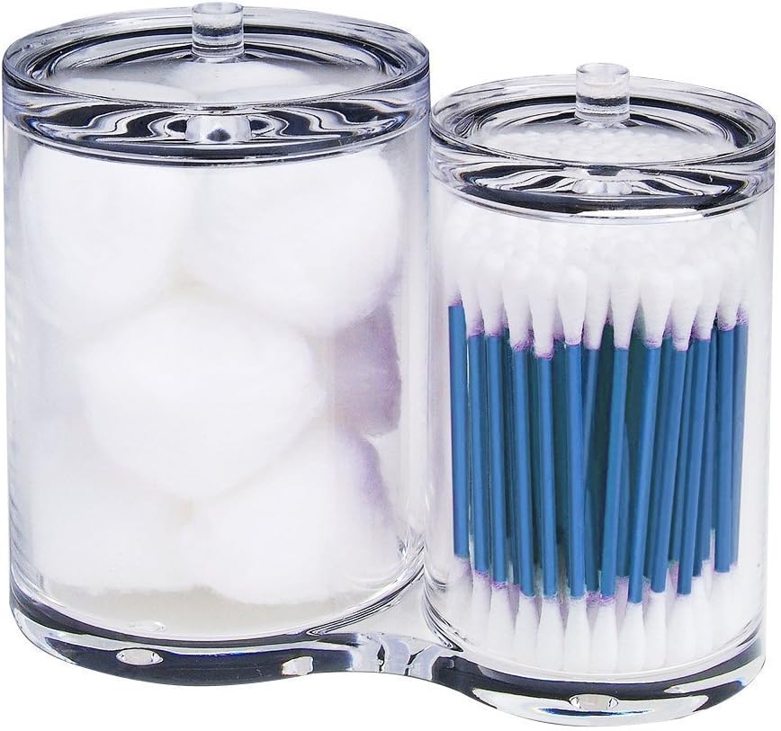 Christmas Gift QTip Case Transparent Cotton Ball and Swab Dispenser Stackable