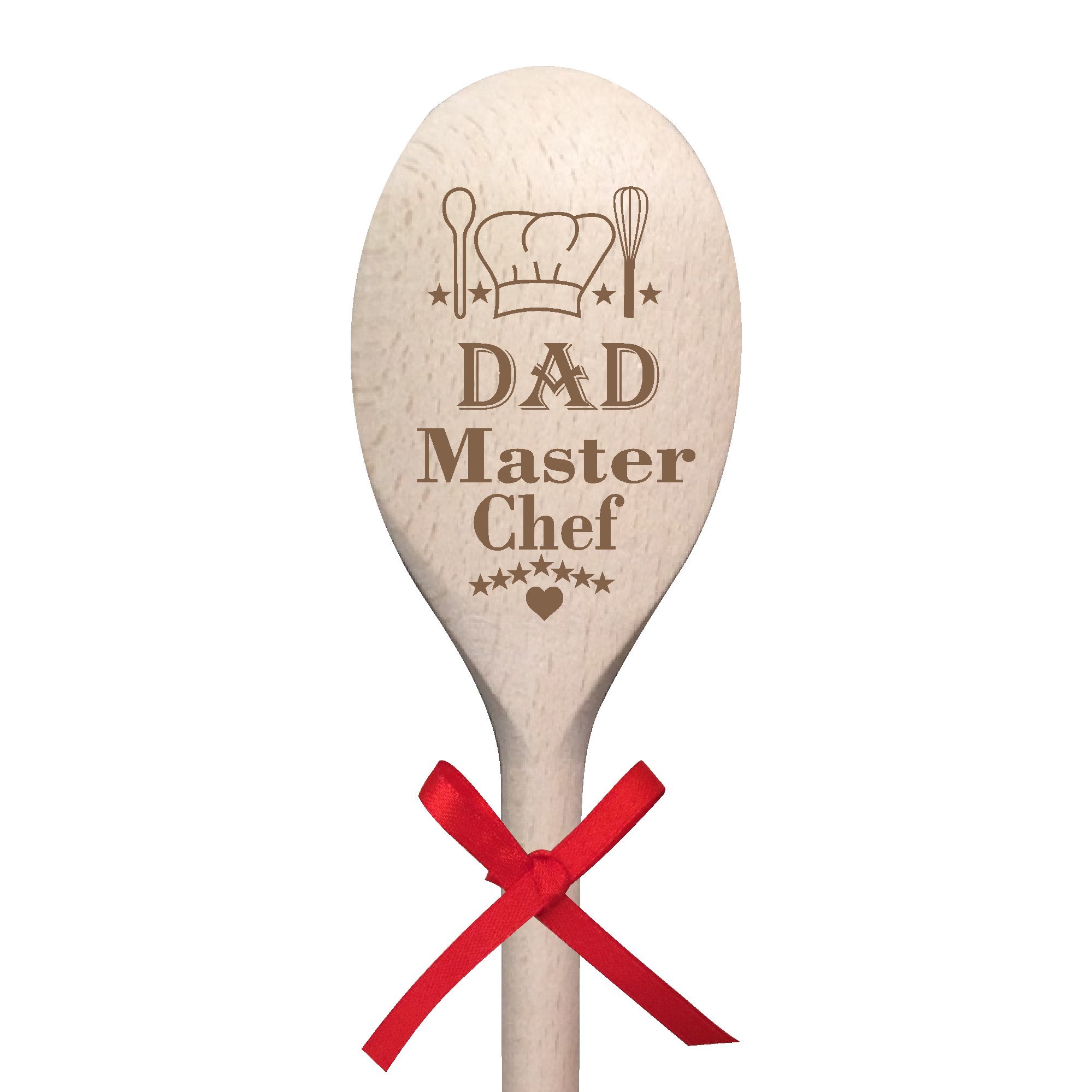 Christmas Present for Fathers * Birthday Gift Wooden Spoon 'DAD Master Chef' Keepsake