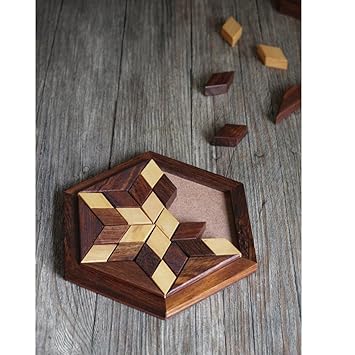 Buy Wood Art Store Small Wooden 30 Piece Star Jigsaw Puzzle Board