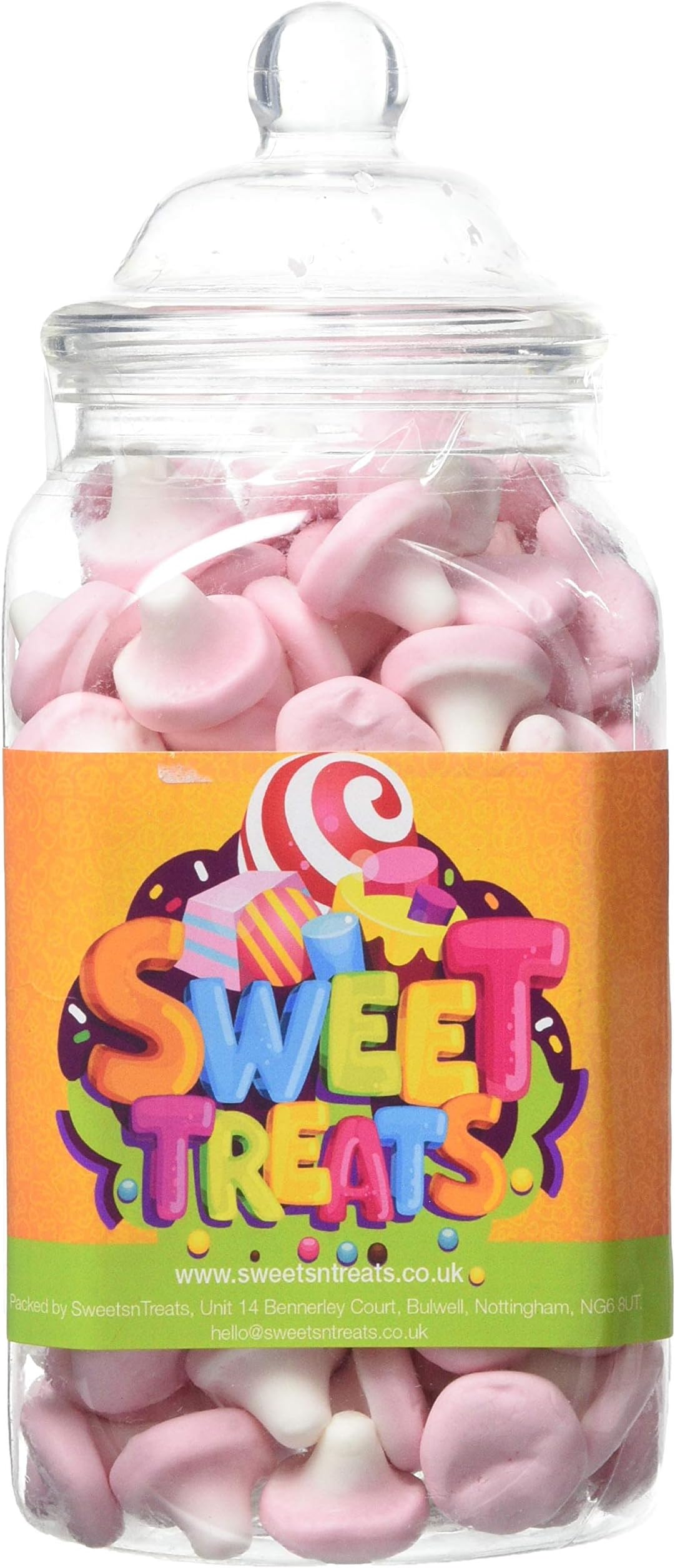 Mr Tubbys Jelly Mushrooms - Sweets n Treats Orange Label - Medium Jar 500g(Pack of 1)