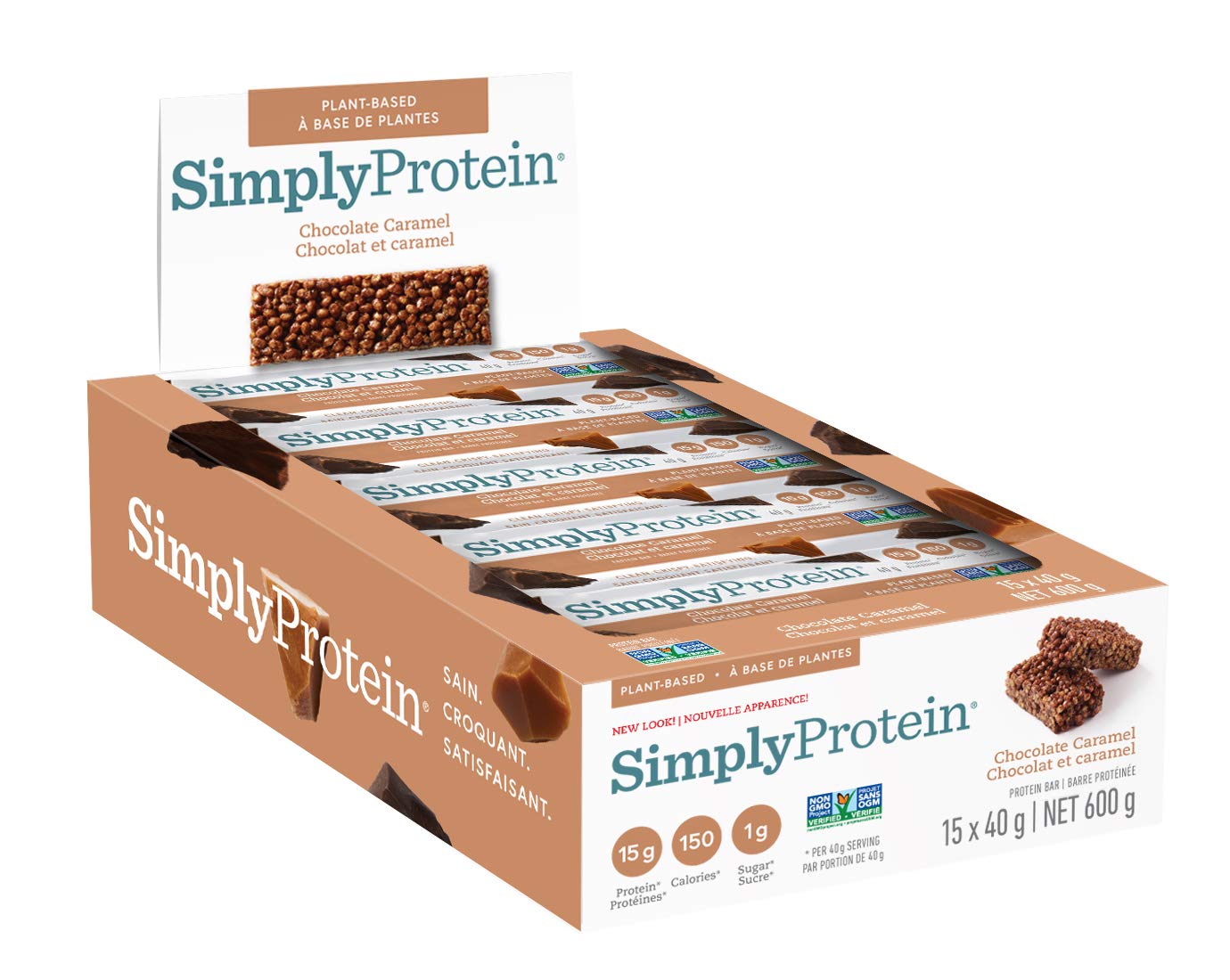 Amazon.com : Simply Protein Bar, Chocolate Caramel, GF and Vegan, 1.4 ...