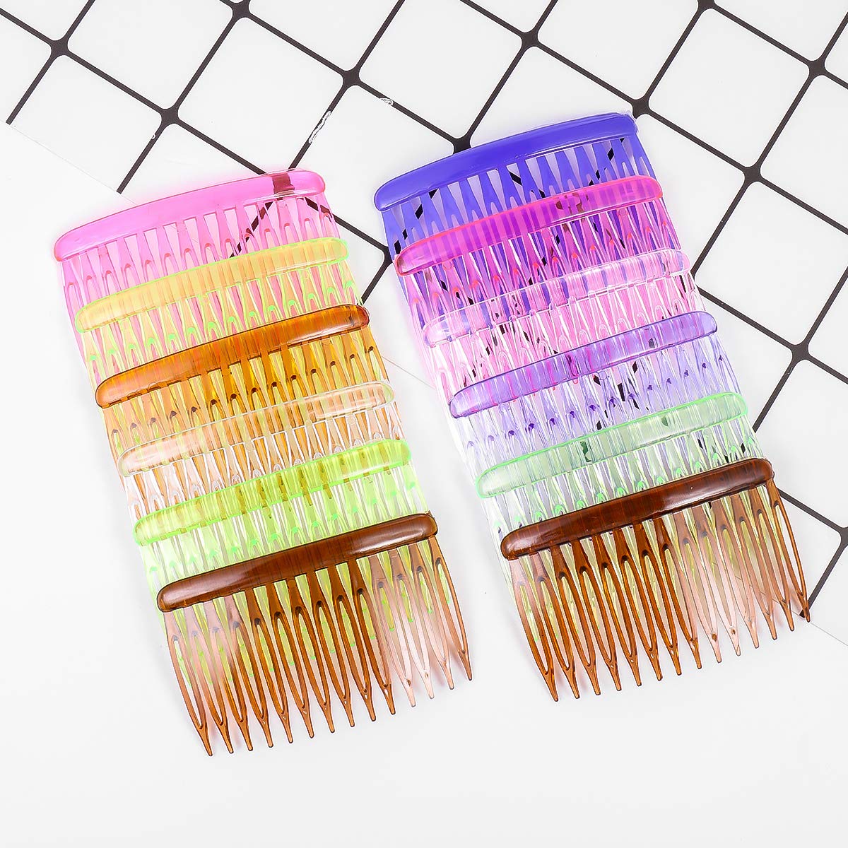 Lurrose 12pcs Colorful Plastic Side Combs DIY Hair Combs Hair Side Combs Insert Combs for Women (Random Color) : Beauty