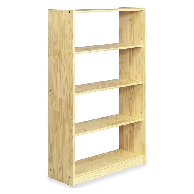 IDIMEX Regal Standregal Bücherregal Büroregal Massivholzregal Kiefermassivregal, Kiefer massiv in natur lackiert, 5 Regalböde