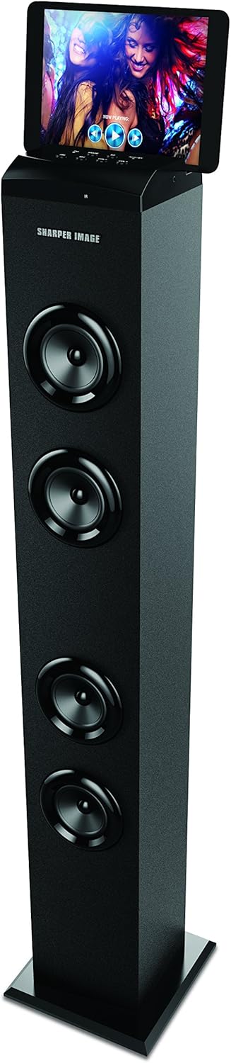 sharper image modern acoustic tower speaker