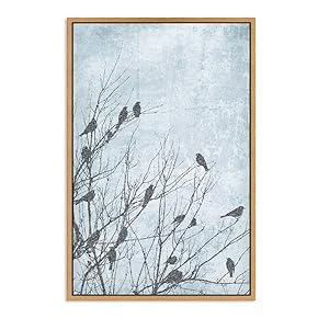 SIGNWIN Framed Canvas Wall Art Birds on Tree...