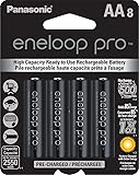 Panasonic BK-3HCCA8BA eneloop pro AA High Capacity Ni-MH Pre-Charged Rechargeable Batteries, 8 Pack
