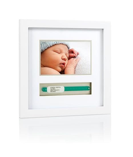 Pearhead P63012 I.D. Bracelet Frame Deluxe, Bilderrahmen zur Aufbewahrung des Geburtsarmbands, weiß