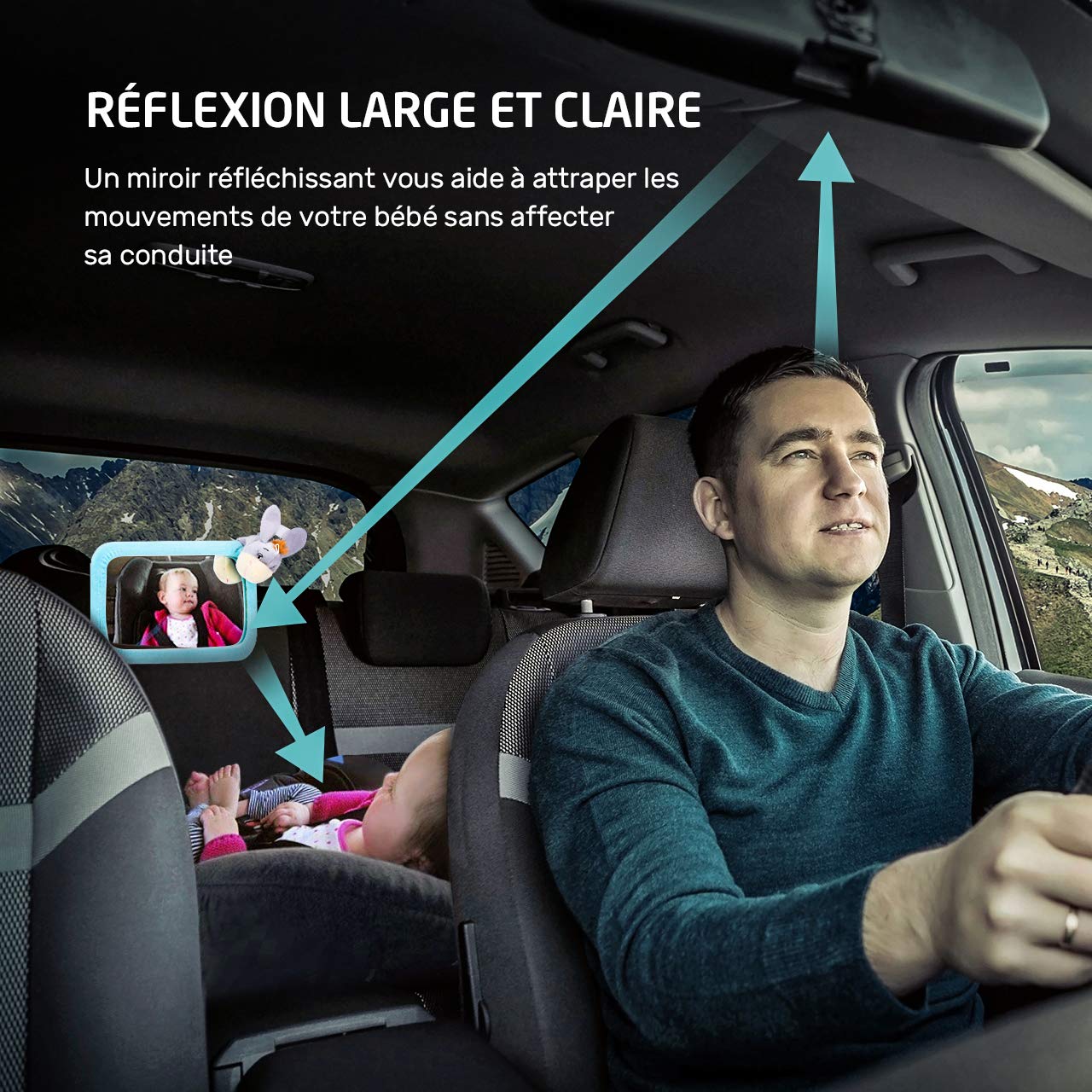 baby backseat mirror for car without headrest