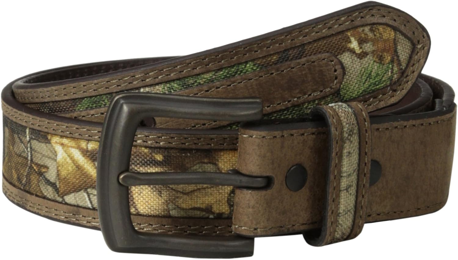 RealTree Camo Men's Camouflage Belt Tan Leather Trim Amazon.co.uk