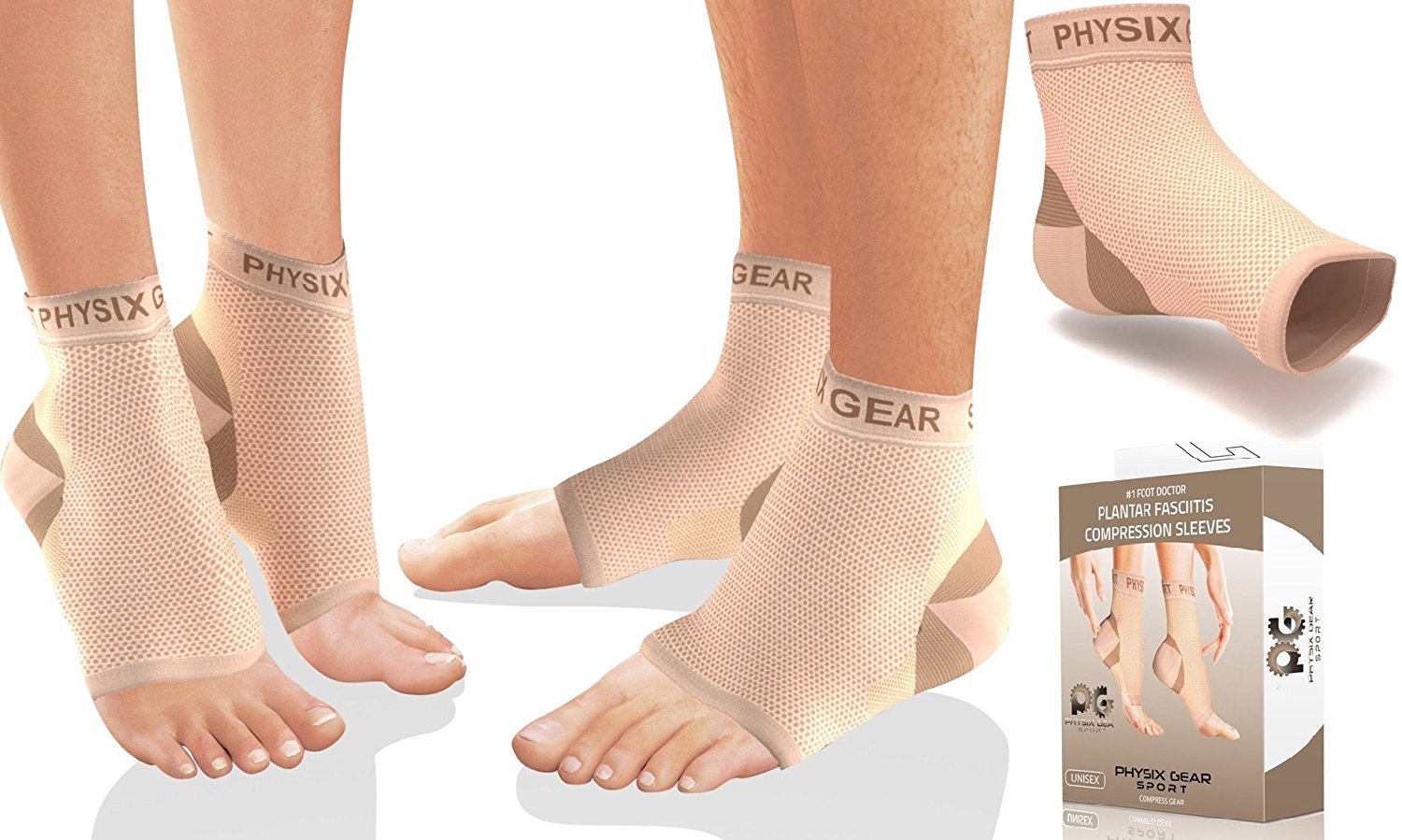 Plantar Fasciitis Socks with Arch Support for Men & Women - Best 24/7 Compression Socks Foot Sleeve for Aching Feet & Heel Pain Relief - Washes Well, Holds Shape & Better Than a Night Splint