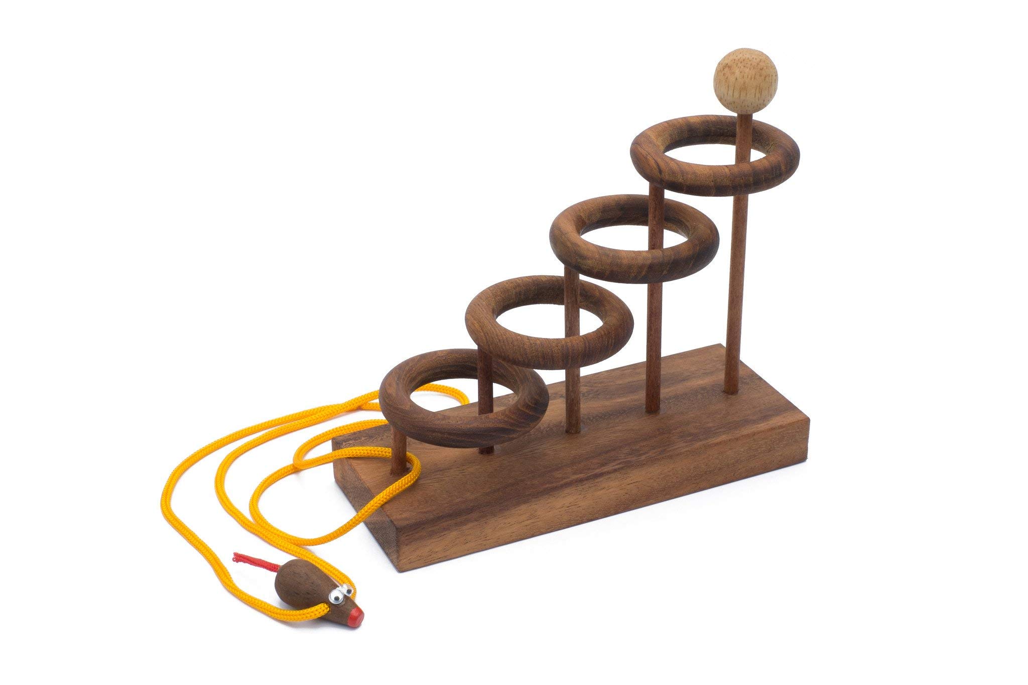 wood string and ring puzzle