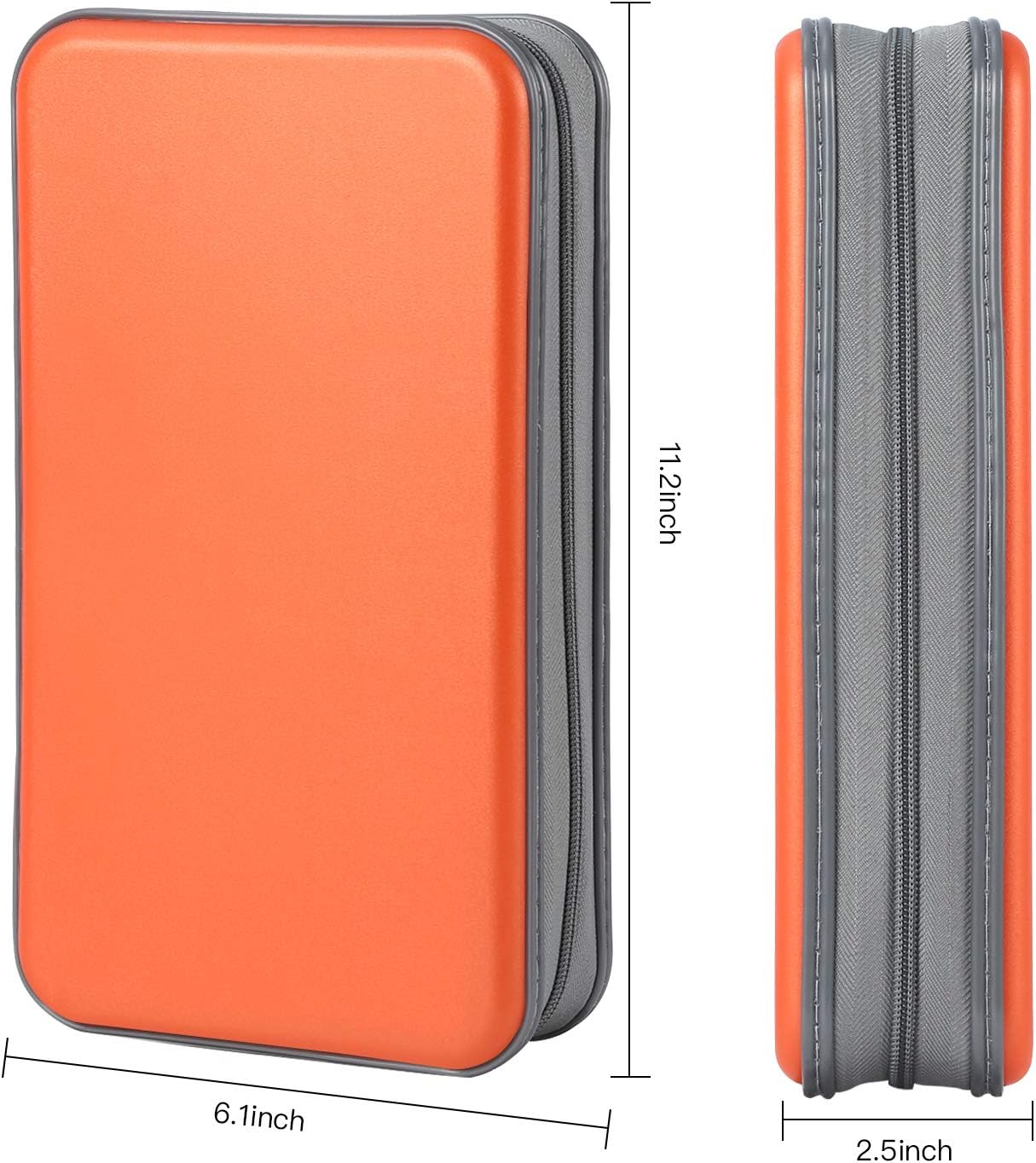 alavisxf xx CD Case, 96 Capacity Hard Plastic CD Holder Protective DVD Disc Storage Case Holder Portable Zipper CD DVD Organizer Storage Wallet for Car Home Travel (96 Capacity, Orange): Automotive