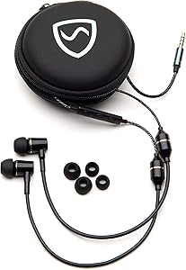 SYB Air Tube Stereo Anti-Radiation Headset, EMF Protection (Black, in-Ear)