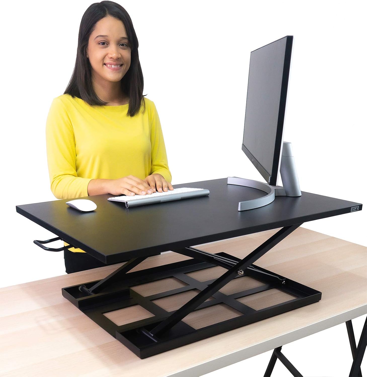 Standing Desk Stand Up Desk Height Adjustable Desk Standing Desk Converter Sit Stand Desk Converter Foldable Desk Adjustable Height Desk Folding Workstation Desk Riser Ergonomic Table Stand - 32 inch : Office Products