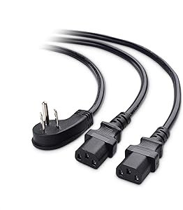 Cable Matters Computer Power Cord Splitter (NEMA 5-15P to 2X IEC C13) - 6 Feet
