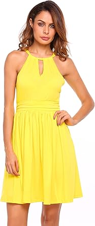 yellow halter sundress