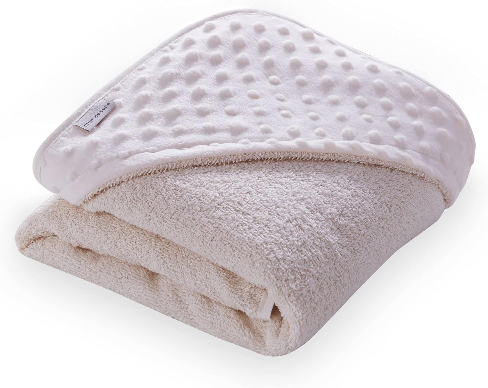 Clair de Lune Dimple Hooded Towel, Super Soft Cotton/Terry Towelling, 70 x 70 cm Cream
