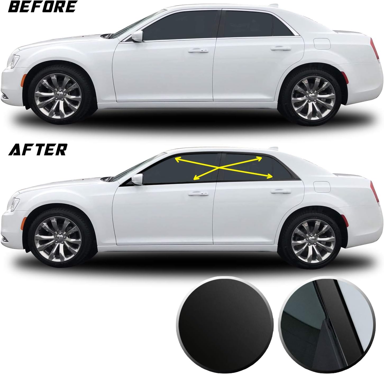 Optix Window Trim Chrome Delete Blackout Precut Vinyl Wrap Overlay Kit Compatible