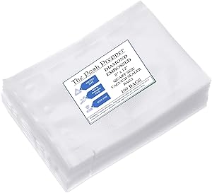 Posh Prepper Food Vacuum Sealer Bags Heavy Duty 100 Quart size 8x12 Inch for Food Saver, Seal a Meal, Weston. Diamond embossed. BPA Free, Phthalate Free, Great for vac storage, Meal Prep or Sous Vide