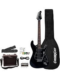 Sawtooth 6 String Right Handed Electric Guitar with Pickguard, Black (ST-ES-BKB-BEG-KIT)