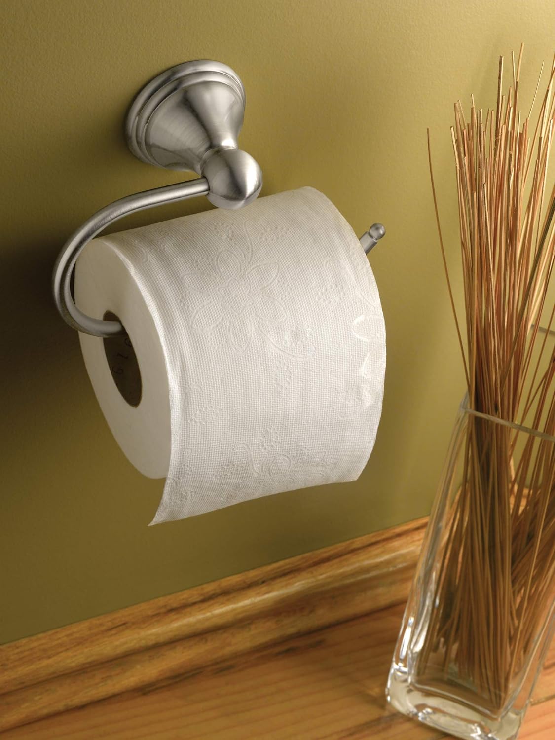 Moen DN8408BN Preston Collection Single Post Toilet Paper Holder, Spot Resist Brushed Nickel: Home Improvement
