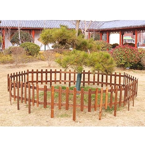 ZHANWEI Valla de jardín Bordura de jardín Carbonización Madera Al ...