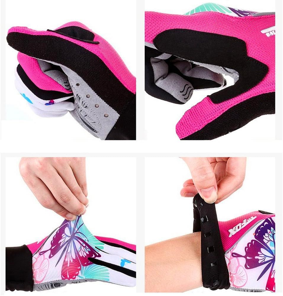 FreeMaster Full Finger Gel Girl's Cycling Gloves Touch Screen Sport Women's Half Fingerless Mountain Road Gloves Bicycle Bike Mittens Pink: Sports & Outdoors