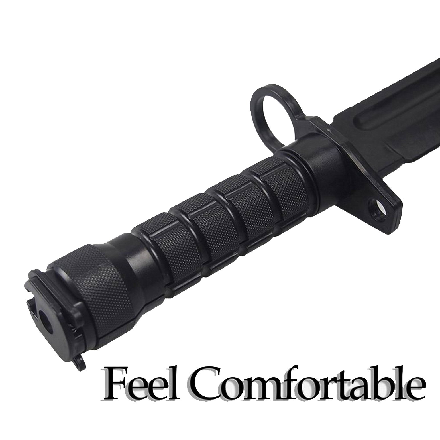 Rubber Combat Knife black Bayonet M9 Style for Training Airsoft Scabbard - memoscan