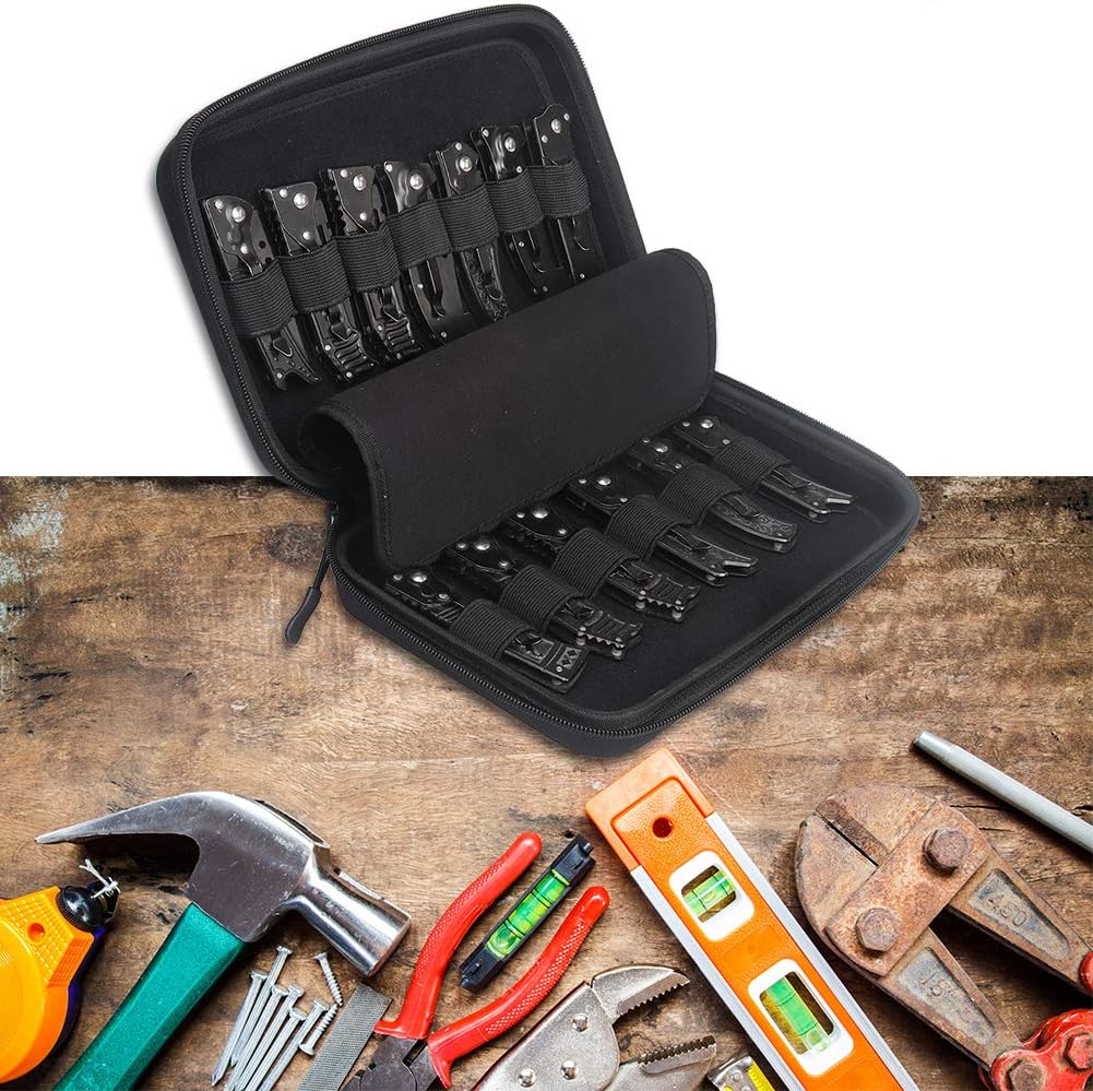 Pocket Knives Case, Folding Knives Display Case, Small Knife Storage Cases, Folding Knife Storage Box with 14 Slots, Hand Tools Case: Home Improvement