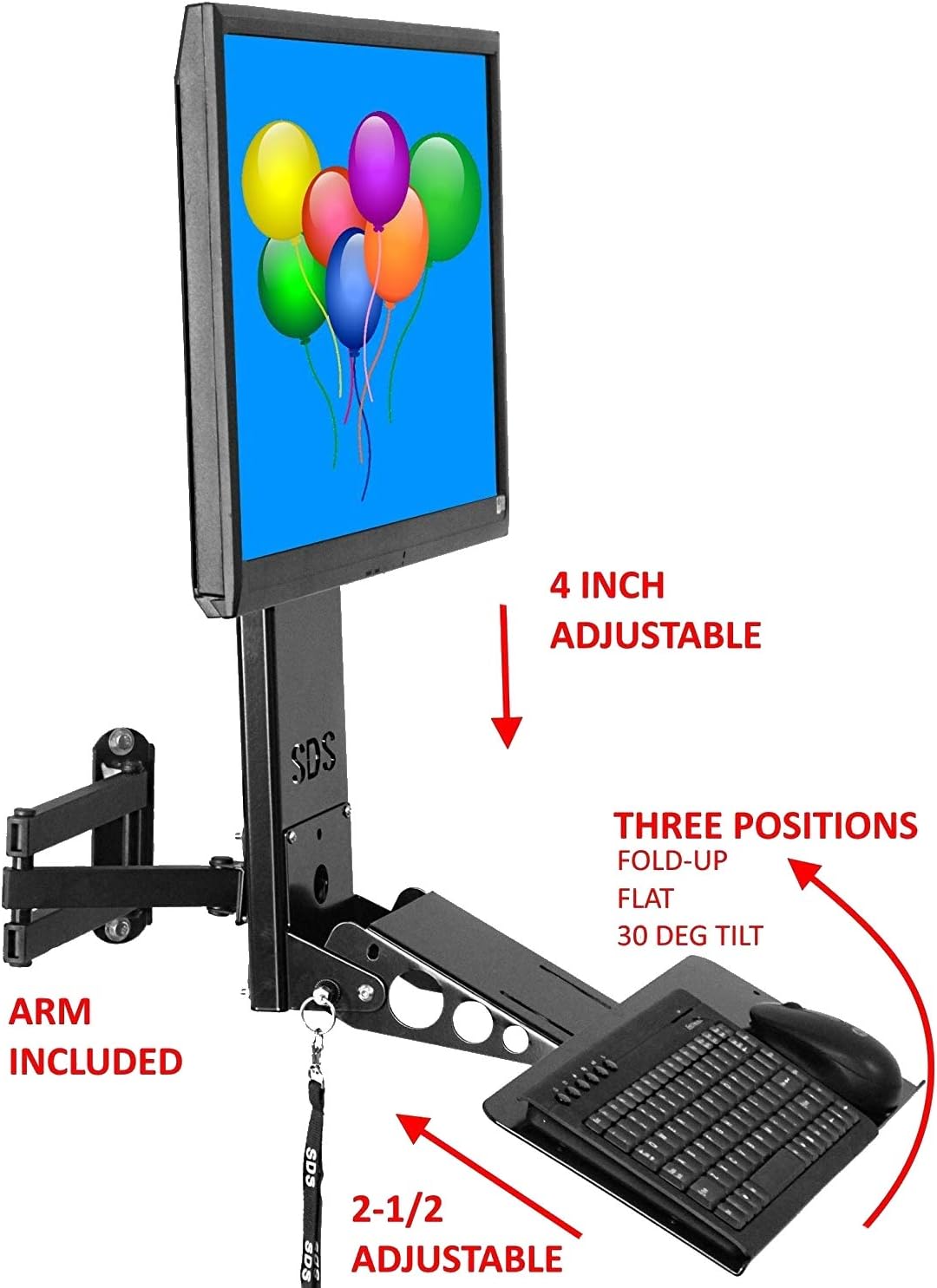 SDS iMount 4.0 Adjustable VESA Monitor & Keyboard Wall
