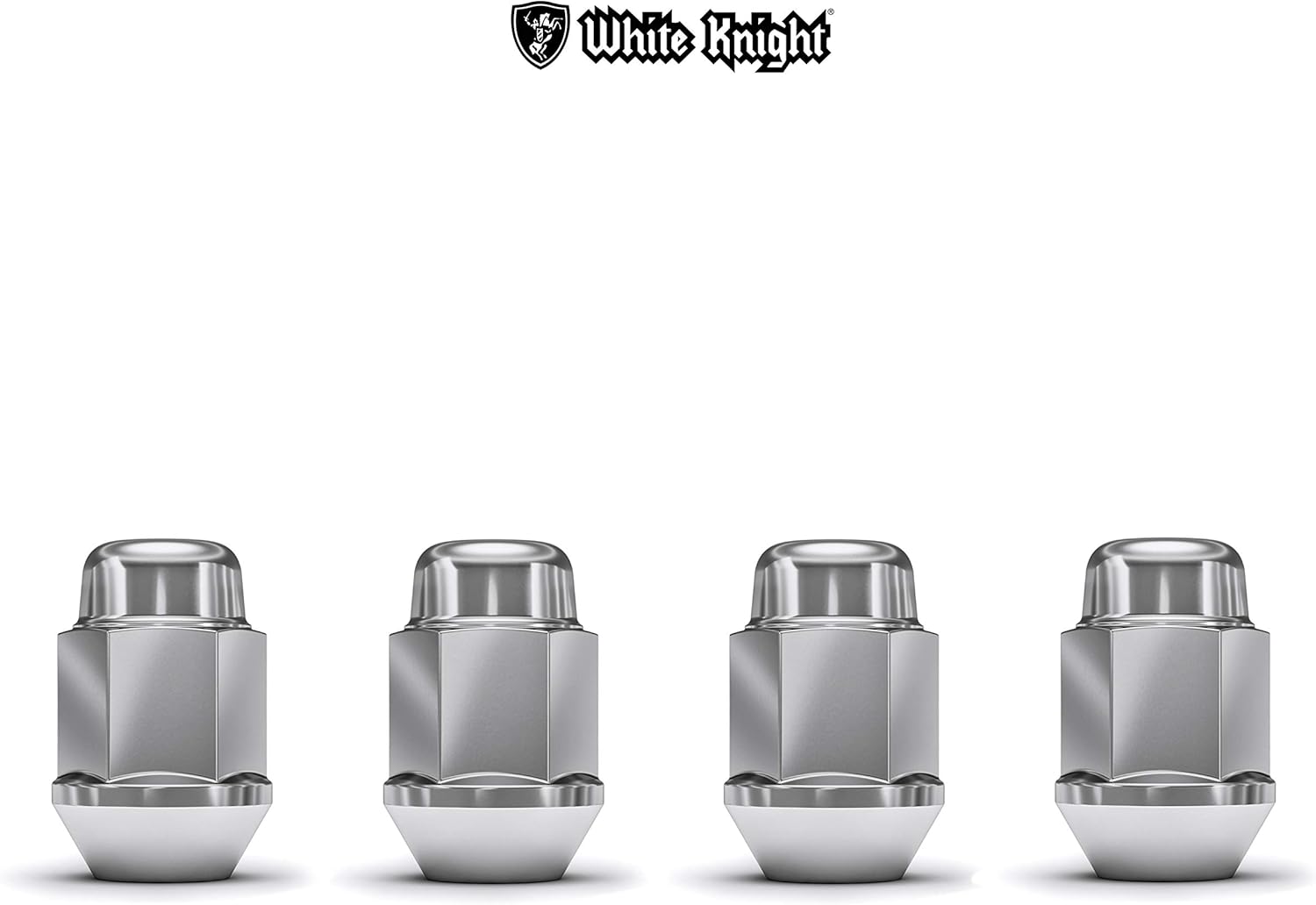 White Knight 1707S-4 Chrome M12x1.50 Bulge Acorn Lug Nut, 4 Pack