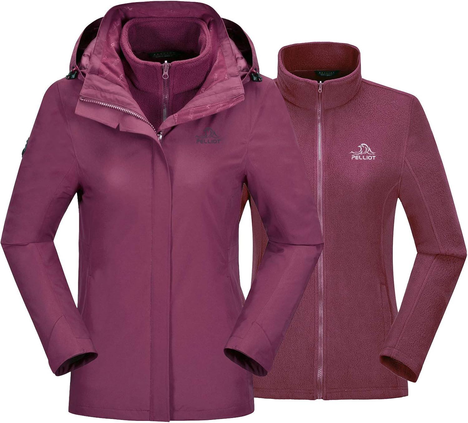 Buy PELLIOT Women's 3in1 Jacket Fleece Liner Jacket Removable