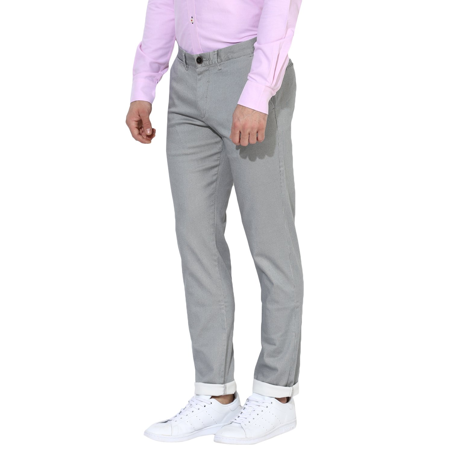 red tape men's slim fit cotton casual trousers