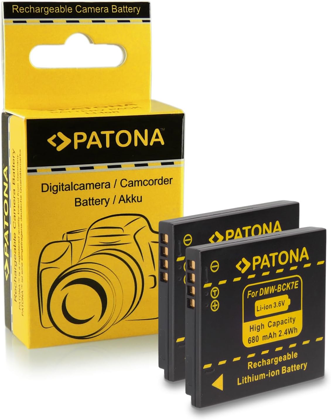 2x Battery DMW-BCK7 / DMW-BCK7E for Panasonic Lumix DMC-FH2 | DMC-FH4 | DMC-...