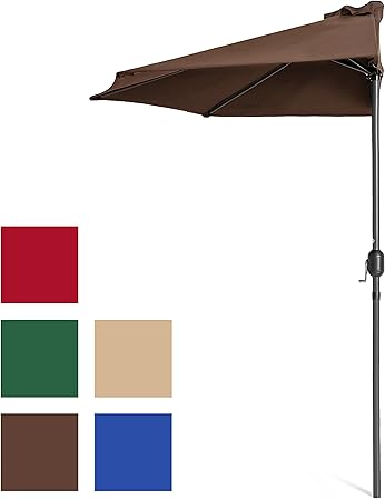 Amazon Com Best Choice Products 9ft Steel Half Patio Umbrella
